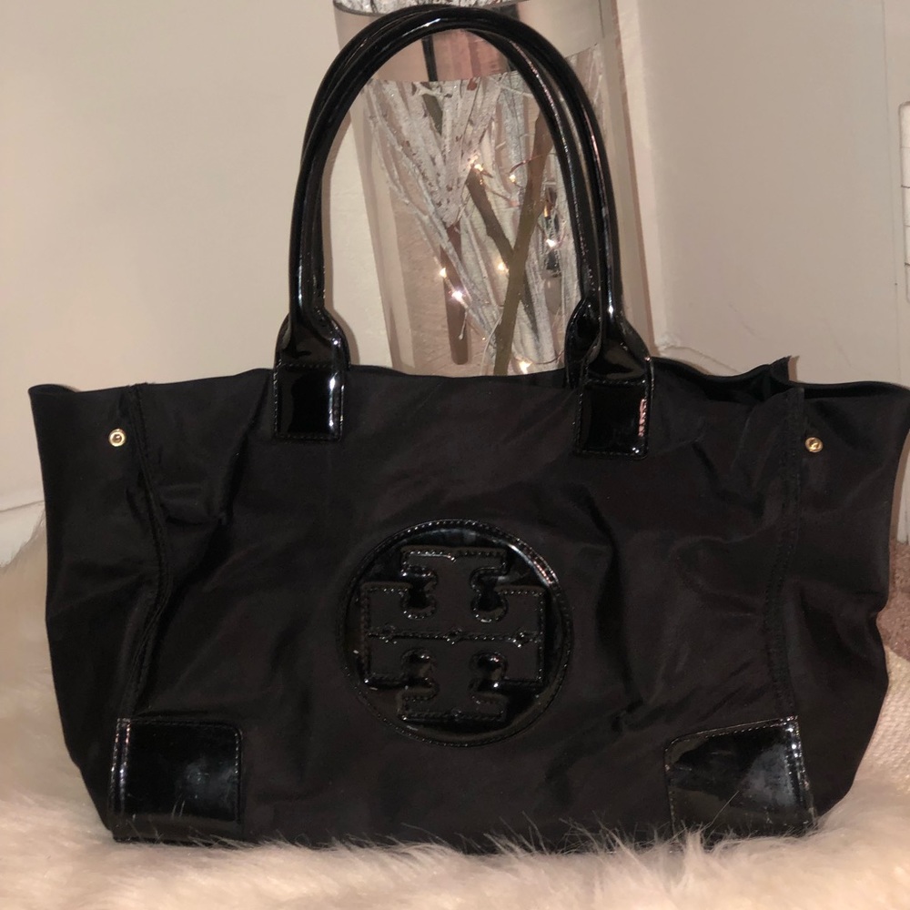 Authentic Tory Burch Black Ella Tote Bag